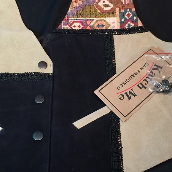 Katch Me Dead Stock Retro NWT Western Rancher Rodeo Suede Leather Vest S A - Picture 5 of 8